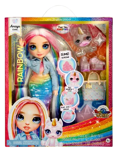 Papusa Rainbow High, Sparkle Slime, Amaya Raine, 120230EU