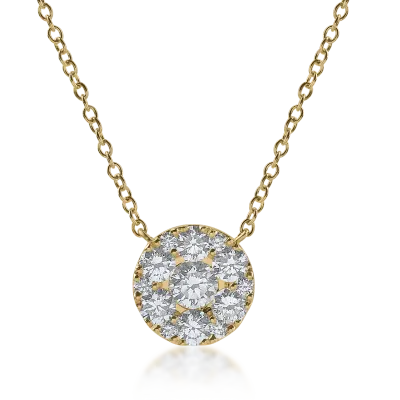 Lant cu pandantiv din aur galben cu diamante de 1.14ct