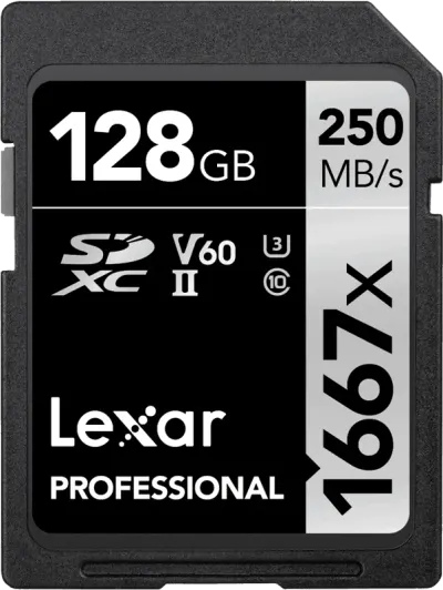 Lexar Card Memorie Silver Sdxc 1667x Uhs-Ii V60 R250 / W120 128 Gb - Default Title