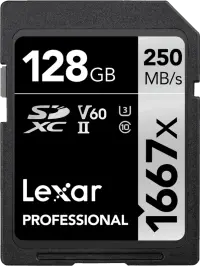 Lexar Card Memorie Silver Sdxc 1667x Uhs-Ii V60 R250 / W120 128 Gb - Default Title