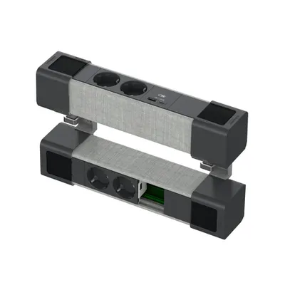 Unica system - DU L 2xDE SOUSBA/C (RJ under) - antracit/Grey
