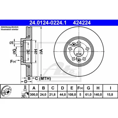 Disc frana ATE 24.0124-0224.1