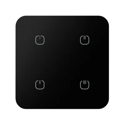Controler tactil, rotunjit - 4 butoane, sticla neagra