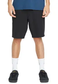 Pantaloni scurti cargo din amestec de bumbac cu model uni
