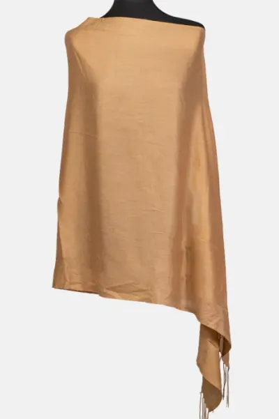 Esarfa camel din cashmere subtire dreptunghiulara