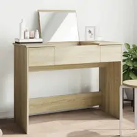 vidaXL Masă de toaletă cu oglindă, stejar sonoma, 100x45x76 cm