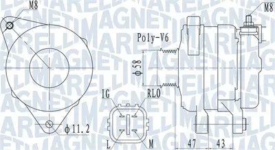 Alternator (14V, 100A) potrivit TOYOTA AURIS, COROLLA, URBAN CRUISER, YARIS 1.4D 08.05-07.14
