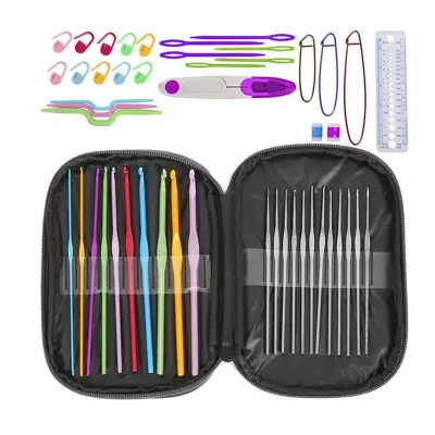 Set 50 elemente pentru crosetat, 0.6-6.5 mm, husa depozitare, multicolor
