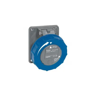 Panou montaj priza Hypra - IP66/67-55 - 200/250 V~ - 16 A - 2P+E - plastic
