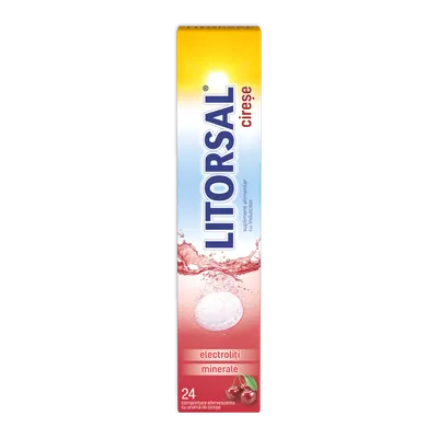 Electroliti cu aroma de cirese Litorsal, 24 comprimate efervescente, Zdrovit