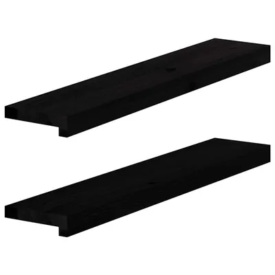 vidaXL Pervaz 2 buc lemn masiv de maro-negru 80x15x2 cm