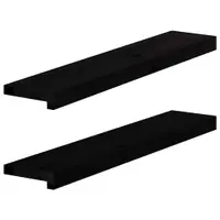 vidaXL Pervaz 2 buc lemn masiv de maro-negru 80x15x2 cm