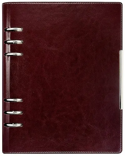 Caiet-agenda din piele Lemax Novaskin A5 - Bordo, cu inele și mecanism