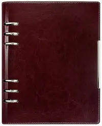 Caiet-agenda din piele Lemax Novaskin A5 - Bordo, cu inele și mecanism