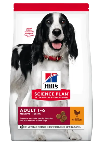 Hrana uscata caini, Hill's Science Plan Canine Adult Medium Chicken, 14 kg