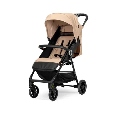Carucior pentru copii Lorelli Noir Beige, sistem de pliere cu o singura mana, suspensii, suport pentru picioare reglabil, greutate suportata 22 kg