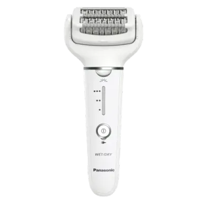 Epilator Panasonic ES-EY31-W503, Wet & Dry, Cordless, 2discuri & 60 pensete, Senzor presiune, Discuri duble, Cap flexibil si pivotant la 90°, 3 viteze (Alb/Crem)
