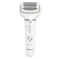 Epilator Panasonic ES-EY31-W503, Wet & Dry, Cordless, 2discuri & 60 pensete, Senzor presiune, Discuri duble, Cap flexibil si pivotant la 90°, 3 viteze (Alb/Crem)