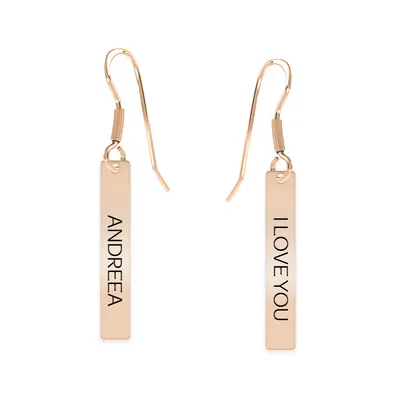 Sara- Cercei personalizati din argint 925 placat cu aur roz