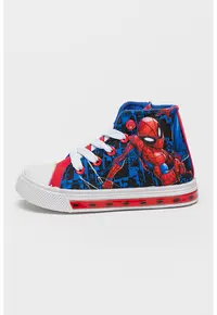 Tenisi cu LED Spiderman - Rosu/Alb/Albastru royal