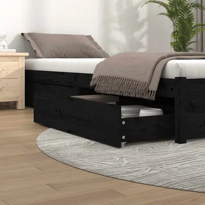 vidaXL Sertare pentru pat, 4 buc., negru, lemn masiv de pin