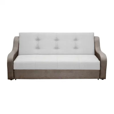 Canapea extensibila VALY II, 3 locuri, cu lada depozitare, maro deschis + gri deschis, 215x90x95 cm