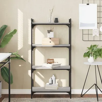 vidaXL Bibliotecă cu 4 niveluri gri sonoma 60x30x120 cm lemn prelucrat