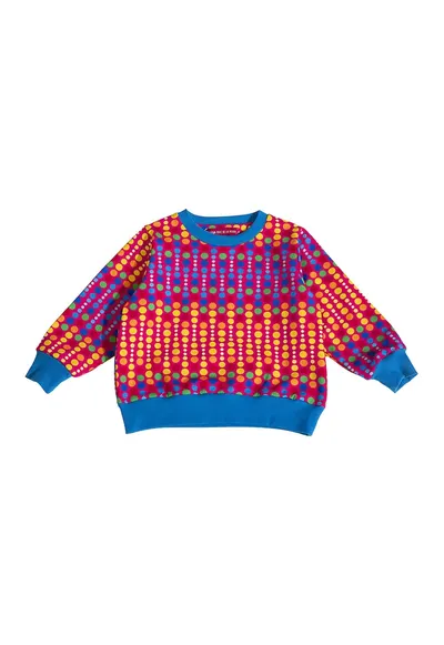 Bluza de trening cu decolteu la baza gatului si imprimeu grafic - Multicolor