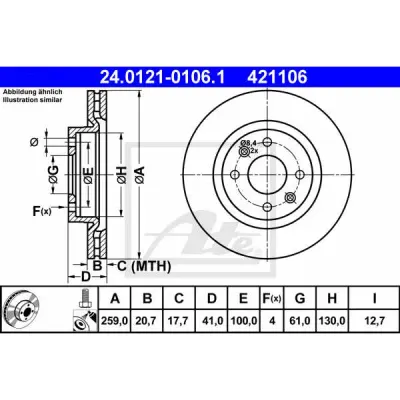 Disc frana ATE 24.0121-0106.1