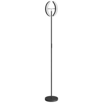 HOMCOM Lampă de Podea Dimmerabilă cu Telecomandă și Dublă Cap Girevole la 350°, Lampă de Podea cu Reglare Temperatură Culoare 2700K-6000K, pentru Sufragerie și Cameră, Negru | Aosom Romania