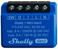 Releu smart Shelly – 1 Mini Gen3, albastru