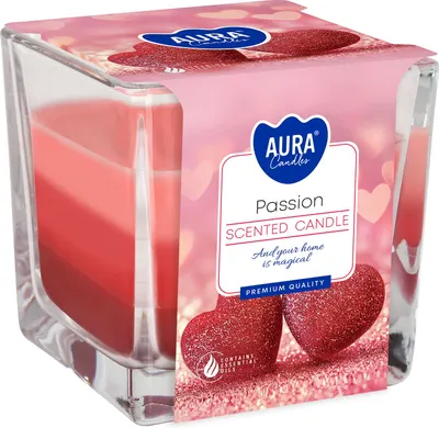 Lumânare parfumată Bispol Aura - Passion, 170 g