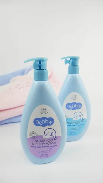 Gel de dus si sampon pentru copii Bebble cu Lavanda 400 ml,formula fara lacrimi
