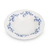 Farfurie albă/albastră adâncă din porțelan ø 23,5 cm Retro – BonBistro