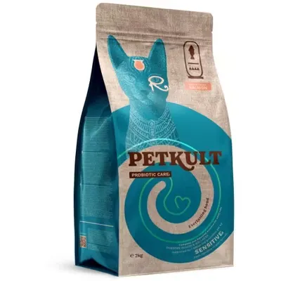 Hrana Uscata Petkult Probiotic Care Sensitive Pisici, Somon, 2 kg
