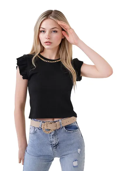 Tricou pentru dama - HiCCUP - Poliester/Lycra - Negru