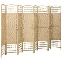 HOMCOM Paravan interior din lemn separator de cameră panou pliabil 8 panouri 320 x 170 cm lemn natural | Aosom Romania