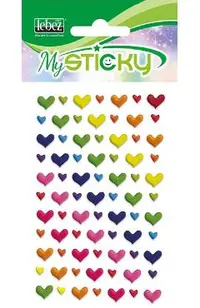 Stickere decorative. My sticky 3D. Inimioare curcubeu