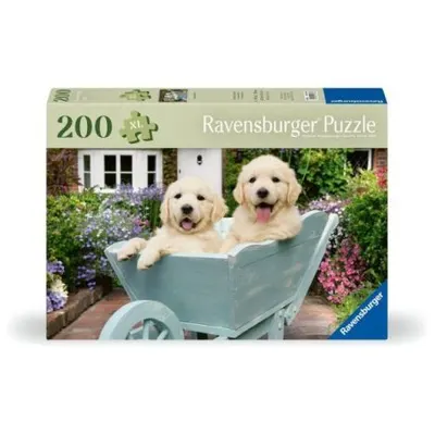 Ravensburger - Puzzle pentru varstnici Golden Retriever cu sablon de imagine si suport din carton 200 piese mari XL