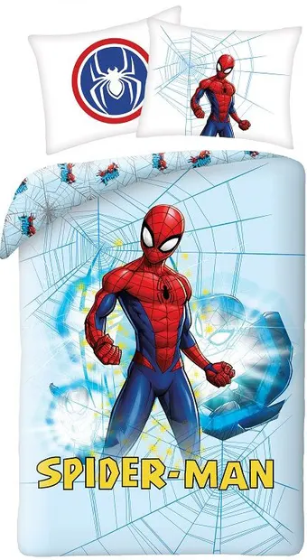Set lenjerie de pat pentru copii Halantex - Spider-Man, fundal deschis