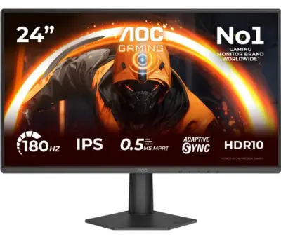 Monitor IPS LED AOC 23.8inch 24G50F, Full HD (1920 x 1080), HDMI, DisplayPort, 180 Hz, 4 ms (Negru)