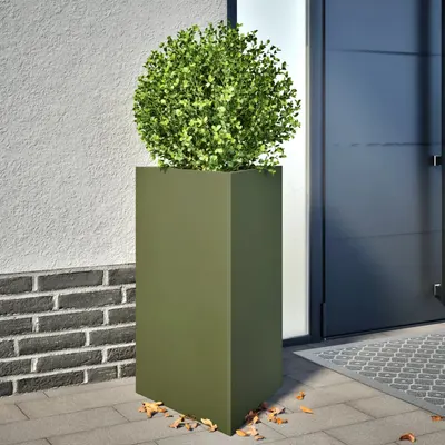 Gossi jardiniera de gradina, verde, 50x43x75 cm, otel, triunghiulara