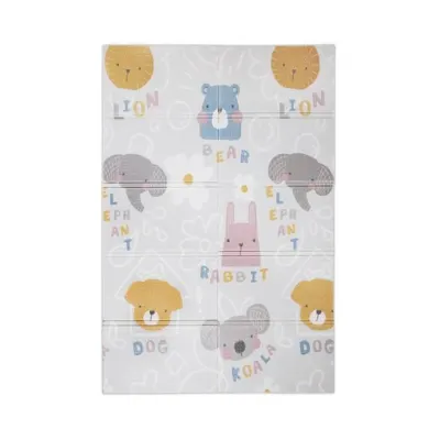 Covoras de joaca termic, Lorelli, din spuma XPE, design cu doua fete, pliabil, impermeabil, 120 x 180 cm, Buddies and Stars