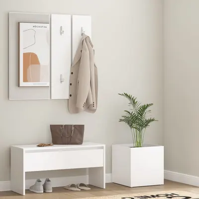 Gossi set de mobilier pentru hol, alb, lemn prelucrat