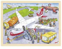 Puzzle din lemn Goki - La aeroport