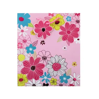Punga cadou hartie XL FLORAL PINK