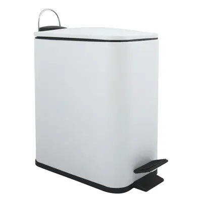Coș de gunoi alb mat cu pedală din oțel 5 l Erik – Spirella