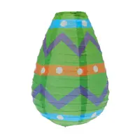 Felinar din hârtie, cu suport metalic, 10x15 cm, culoarea verde