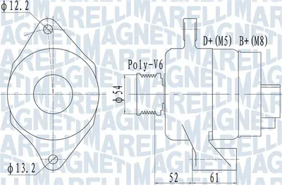 Alternator (14v, 100a) Potrivit Alfa Romeo 159, Brera, Spider; Fiat Bravo Ii, Croma, Doblo, Doblo Cargo, Ducato, Grande Punto, Idea, Linea, Punto Evo; Lancia Delta Iii 1.6d 1.9d 2.0d 09.05