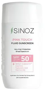 Sinoz Fluid de protecție solară pentru față Pink Touch, pentru piele deschisă, SPF50+, 50 ml